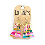 Merry Brushstrokes Christmas Tree Dangles - Acrylic Earrings