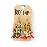Tied Up in Christmas Dangles - Christmas Tree Acrylic Earrings