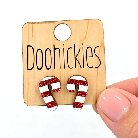 Candy Cane Christmas Studs - Acrylic Earrings