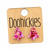 Chunky Glitter Traditional Tree Studs - Christmas Acrylic Earrings