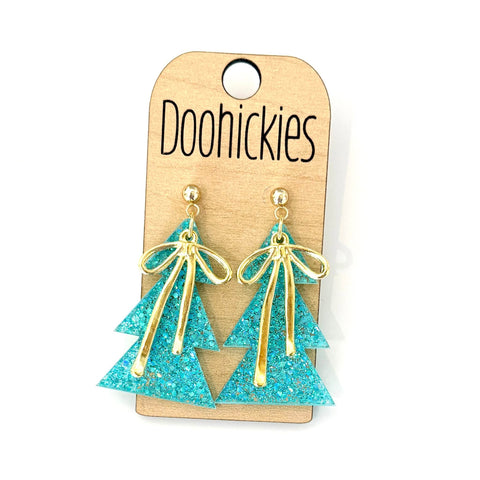 Sugarplum Bows Christmas Tree Dangles - Acrylic Earrings