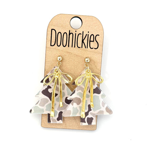 Wildly Tied Up Christmas Tree Dangles - Acrylic Earrings