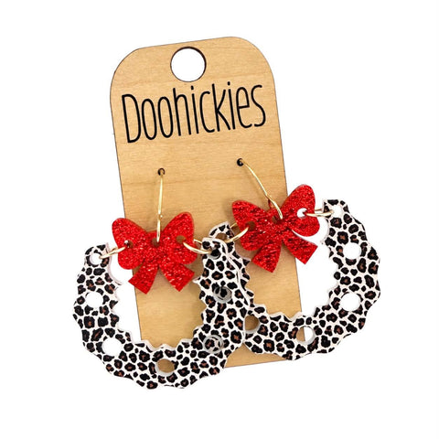 Very Merry Wreath Dangles - Acrylic Christmas Earrings