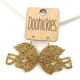 1.25" Glitter School Spirit Football Helmet Dangles - Custom Spirit Earrings - 9 Color Options