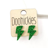 20mm School Spirit Lightning Bolt Studs - Custom Spirit Earrings - 9 Color Options