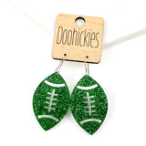 1.5" Glitter School Spirit Football Dangles - Custom Spirit Earrings - 9 Color Options