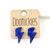 20mm School Spirit Lightning Bolt Studs - Custom Spirit Earrings - 9 Color Options