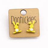 Pastel Floppy Ear Bunny Tail Stud Collection - Easter Earrings
