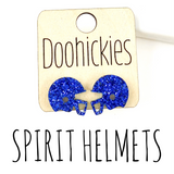 15mm School Spirit Glitter Football Helmet Studs - Custom Spirit Earrings - Nine Color Options