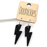 1.5" Glitter School Spirit Bolt Dangles - Custom Spirit Earrings - 9 Color Options