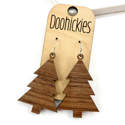 2" Vintage Christmas Dangles - Wood Earrings