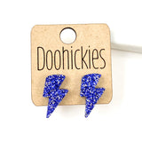 20mm School Spirit Lightning Bolt Studs - Custom Spirit Earrings - 9 Color Options