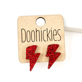 20mm School Spirit Lightning Bolt Studs - Custom Spirit Earrings - 9 Color Options