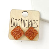 14mm School Spirit Square Studs - Custom Spirit Earrings - 9 Color Options