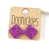 14mm School Spirit Square Studs - Custom Spirit Earrings - 9 Color Options