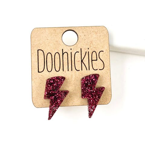 20mm School Spirit Lightning Bolt Studs - Custom Spirit Earrings - 9 Color Options