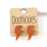 20mm School Spirit Lightning Bolt Studs - Custom Spirit Earrings - 9 Color Options