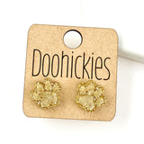 13mm School Spirit Glitter Paw Studs - Custom Spirit Earrings - 9 Color Options