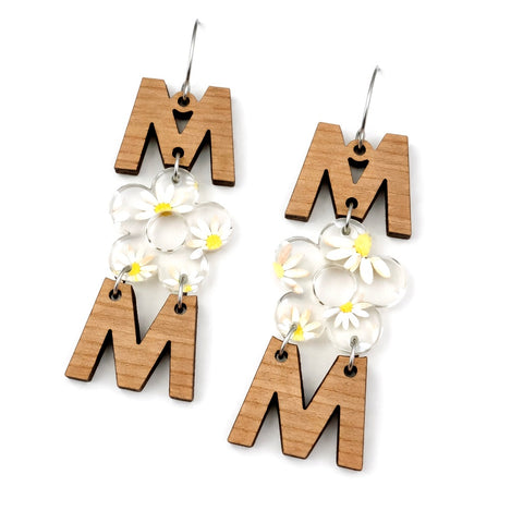2.5" Daisy Mom Acrylics -Mother's Day Earrings