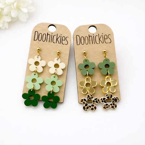 St. Patrick's Day Blossom Drop Collections - Acrylic Earrings