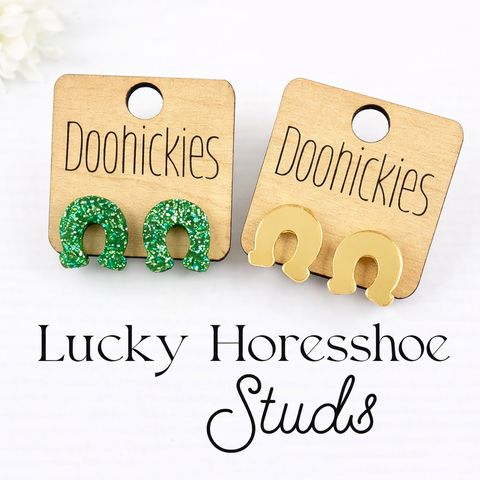16mm Lucky Horseshoe St. Patrick's Day Studs