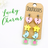 Lucky Charms St. Patrick's Day Dangle Acrylic Earrings