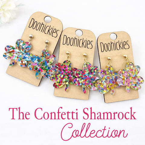 The Confetti Shamrock Collection - St. Patrick's Day Earrings