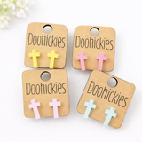 16mm Pastel Cross Studs - Easter Earrings