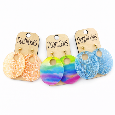 The Watercolor Mila Collection - Spring Acrylic Dangle Earrings