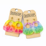 The Bright Rainbow Leopard Gracies - Spring Acrylic Dangle Earrings