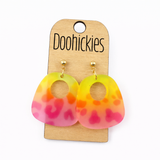 The Bright Rainbow Leopard Gracies - Spring Acrylic Dangle Earrings