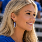 Rally Glitter Color Bar Dangle Earrings | Custom School Spirit Earrings | Team Color Acrylic Earrings