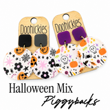 Halloween Mix Piggyback Earrings, Acrylic Halloween Earrings