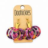 Fall Floral Pumpkin Dangle Earrings | Acrylic Autumn Pumpkin Earrings