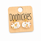 Fall Floral Pumpkin Stud Earrings | Acrylic Autumn Pumpkin Earrings