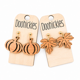 Dainty Wood Fall Dangle Earring Collection