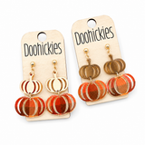 Fall Double Plaid Pumpkin Dangle Acrylic Earrings