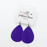1.5" Purple Floral Mini Collection (Leather) -Earrings