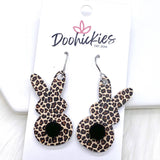 NEW Leopard Bunny Tail Acrylics -Easter Earrings