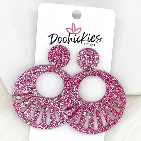 2.25" Disco Starburst Acrylic Dangles -Earrings