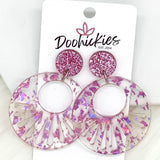 2.25" Disco Starburst Acrylic Dangles -Earrings