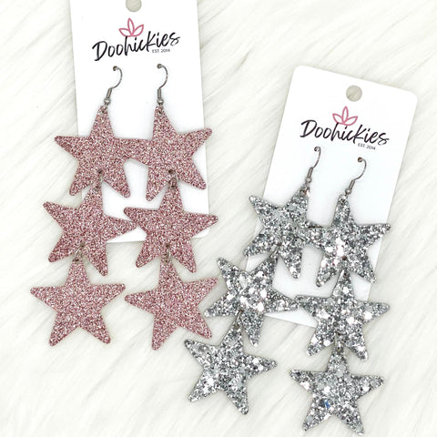 4" Disco Star Drops -Earrings
