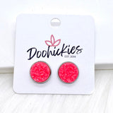 12mm Tropical Crystal Studs in Stainless Steel Settings -Summer Earrings