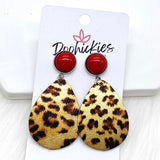 2" Turquoise & Leopard Bitty Dangles -Earrings