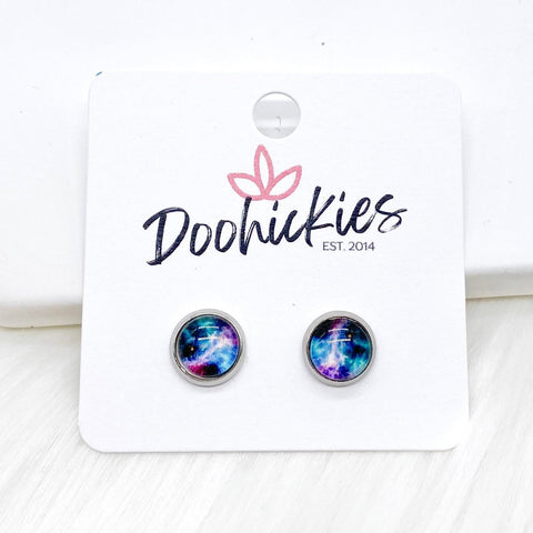 Galaxy Singles in Stainless Steel Settings -Earrings