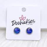 8mm Mermaid Scales in Stainless Steel Settings -Earrings