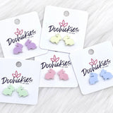 15mm Pastel Bunny Rabbit Studs - Easter Earrings