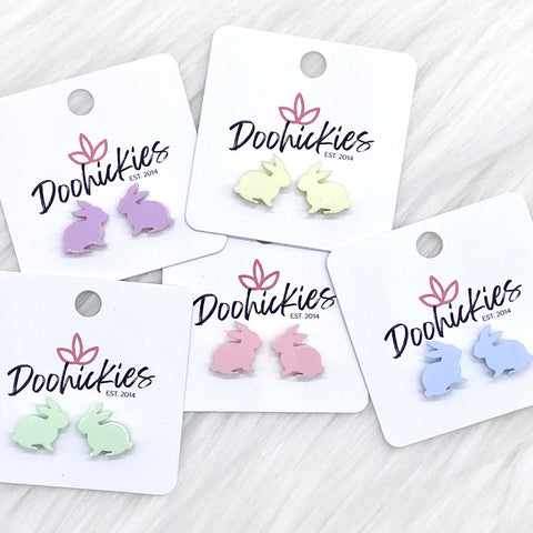 15mm Pastel Bunny Rabbit Studs - Easter Earrings