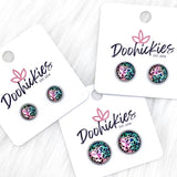 Bright Leopard Singles in Stainless Steel Settings -Summer Earrings