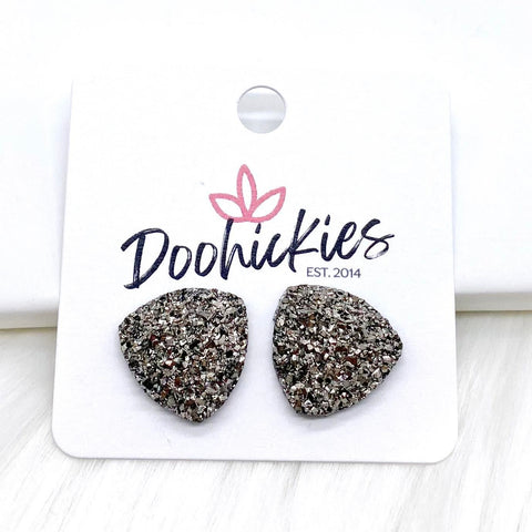 16mm Glittery Triangle Singles -Earrings